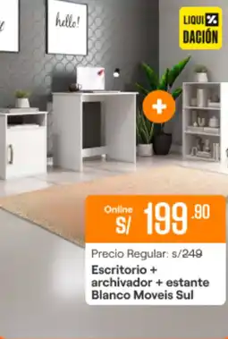 Promart Blanco Moveis Sul Escritorio + archivador + estante oferta