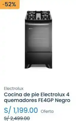 Tiendas EFE Electrolux Cocina de pie 4 quemadores oferta