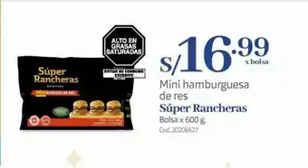 Makro Mini hamburguesa de res super rancheras oferta