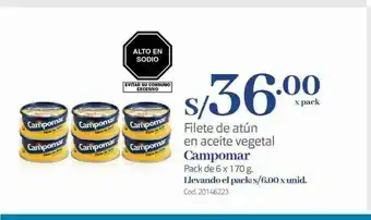 Makro Filete de atún en aceite vegetal campomar oferta