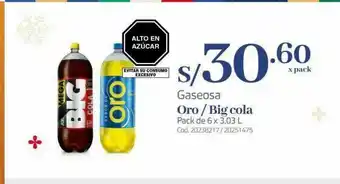Makro Gaseosa oro/ big cola oferta