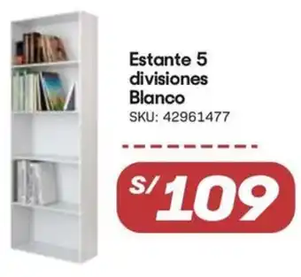 Hiperbodega Precio Uno Estante 5 divisiones blanco oferta