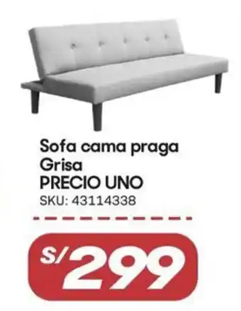 Hiperbodega Precio Uno Sofa cama praga grisa oferta