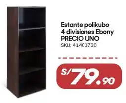 Hiperbodega Precio Uno Estante polikubo 4 divisiones ebony precio oferta