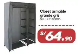 Hiperbodega Precio Uno Closet armable grande gris oferta