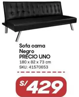 Hiperbodega Precio Uno Sofa cama negro oferta