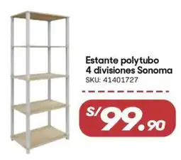 Hiperbodega Precio Uno Estante polytubo 4 divisiones sonoma oferta