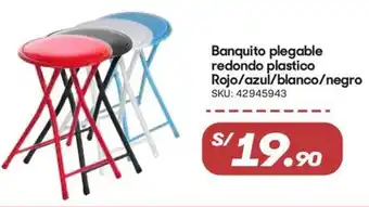 Hiperbodega Precio Uno Banquito plegable redondo plastico oferta