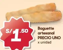 Hiperbodega Precio Uno Baguette artesanal oferta