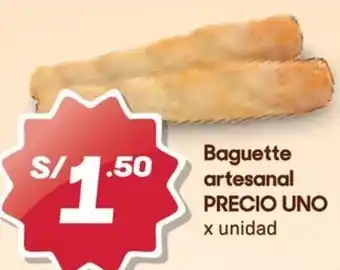Hiperbodega Precio Uno Baguette artesanal oferta