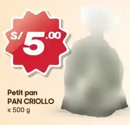Hiperbodega Precio Uno PAN CRIOLLO Petit pan oferta