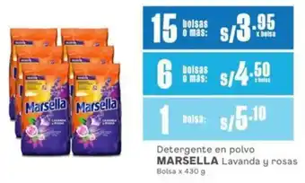 Makro Marsella detergente en polvo lavanda y rosas bolsa oferta