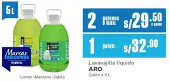 Makro Aro lavavajilla líquido oferta