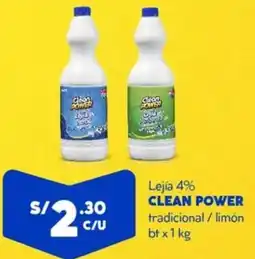 Mass Clean power lejía 4% tradicional / limón bt oferta