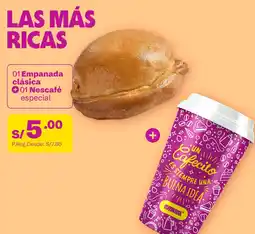 Tambo 01 empanada clásica + 01 nescafé especial oferta