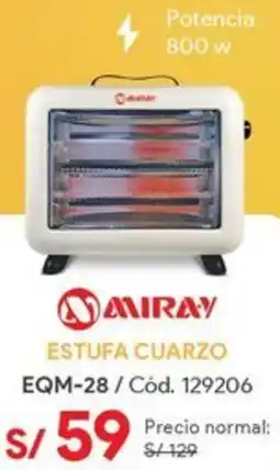 Hiraoka Miray estufa cuarzo oferta