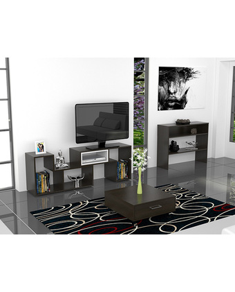 Tiendas EFE Rack extensible tuhome tv 40 + arrimo + mesa de centro - wengue oferta