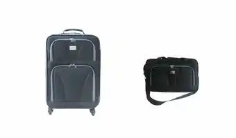 Tottus Set x2 maleta de mano + bolso negro 360 oferta