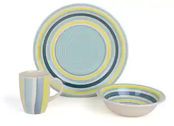 Tottus Jgo de vajilla 12pz pint a mano lines3 pu oferta
