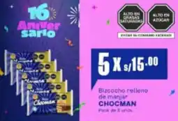 Makro Chocman bizcocho relleno de manjar oferta