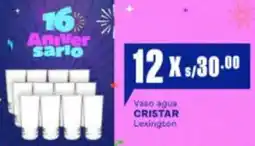 Makro Cristar vaso agua lexington oferta