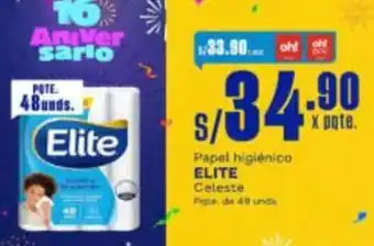 Makro Elite papel higiénico celeste oferta