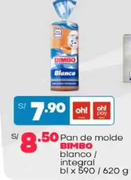 Plaza Vea Bimbo pan de molde blanco / integral oferta