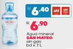 Plaza Vea San mateo agua mineral sin gas oferta
