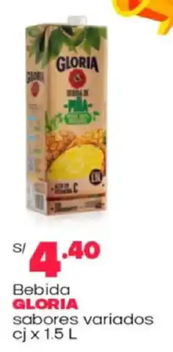 Plaza Vea Gloria bebida sabores variados oferta