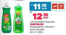 Plaza Vea Sapolio lavavajilla líquido oferta