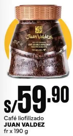 Plaza Vea Juan valdez café liofilizado oferta
