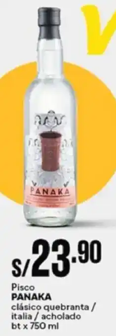 Plaza Vea Panaka pisco clásico quebranta / italia/acholado oferta