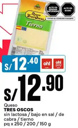 Plaza Vea TRES OSCOS Queso oferta
