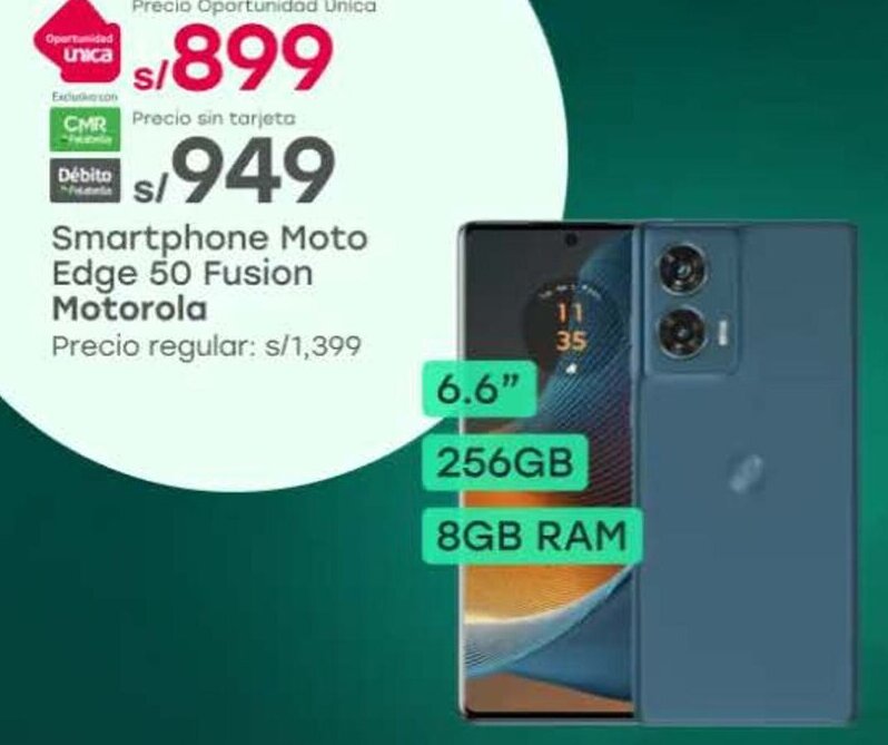 Tottus Motorola smartphone moto 6.6" oferta
