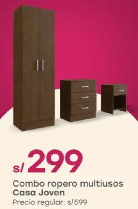 Tottus Casa Joven Combo ropero multiusos oferta