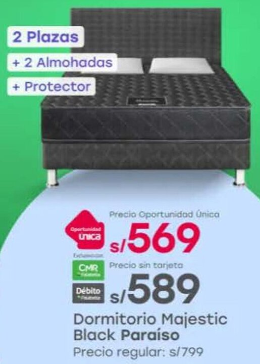 Tottus Paraíso dormitorio majestic black oferta
