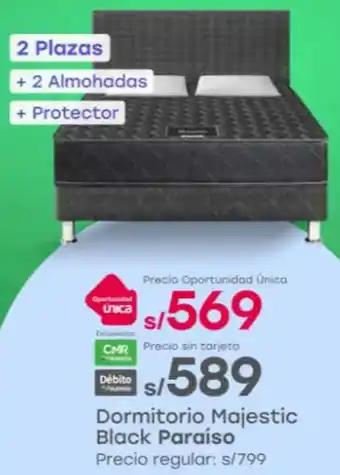 Tottus Paraíso dormitorio majestic black oferta