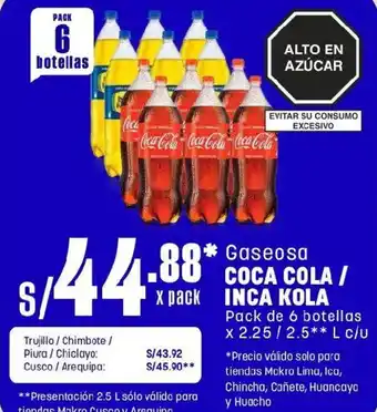 Makro Coca cola/ inca kola gaseosa oferta