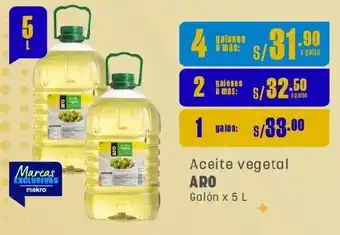 Makro Aro aceite vegetal galón oferta