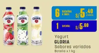 Makro Gloria yogurt sabores variados botella oferta