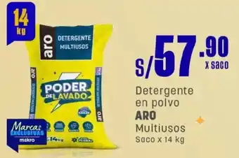 Makro Aro detergente en polvo multiusos saco oferta