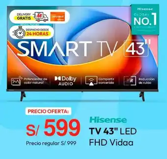 Metro Hisense smart tv 43" oferta