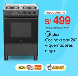 Metro Midea cocina a gas 24" oferta