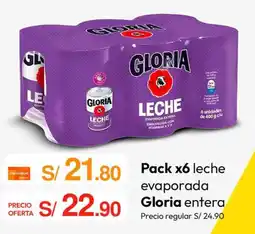 Metro Gloria leche evaporada entera oferta