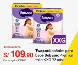 Metro Babysec premium twopack pañales para bebé oferta