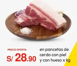 Metro En pancetas de cerdo con piel y con hueso oferta
