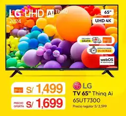 Metro Lg smart tv 65" oferta