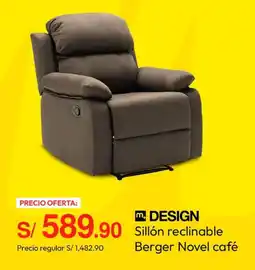 Metro Design sillón reclinable berger novel café oferta
