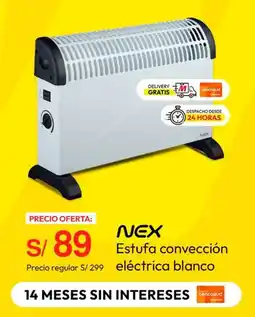 Metro Nex estufa convección eléctrica blanco oferta