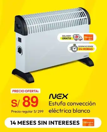Metro Nex estufa convección eléctrica blanco oferta